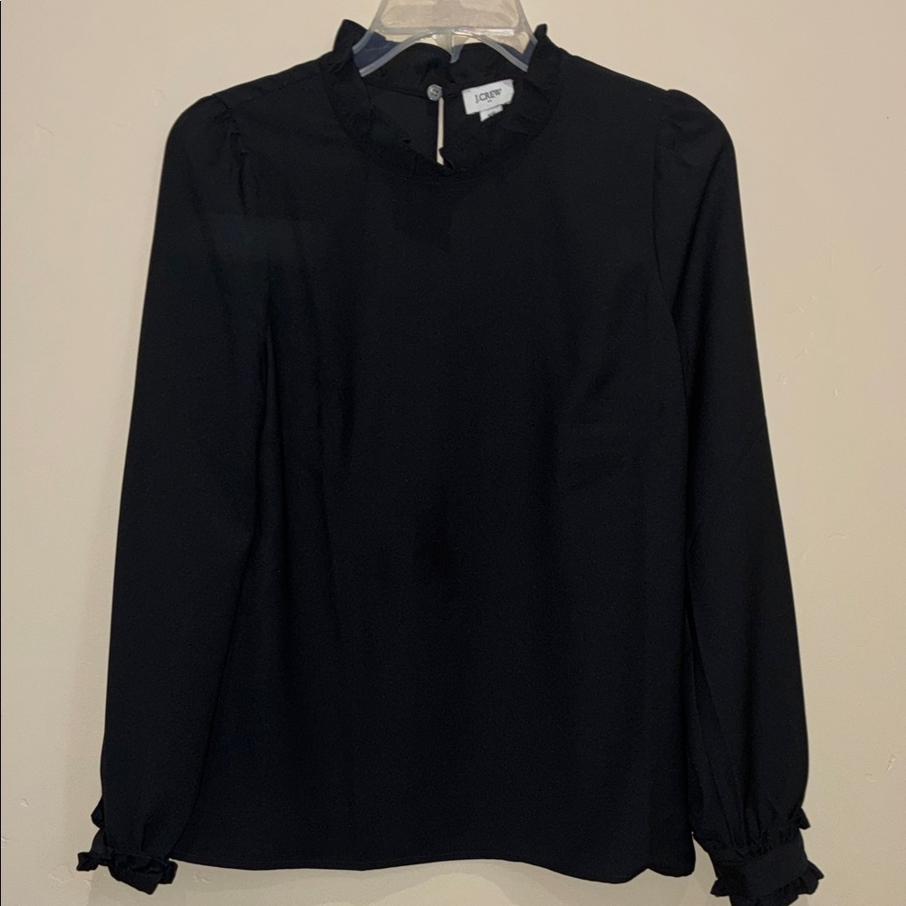 J. Crew Black Long Sleeve Blouse XS